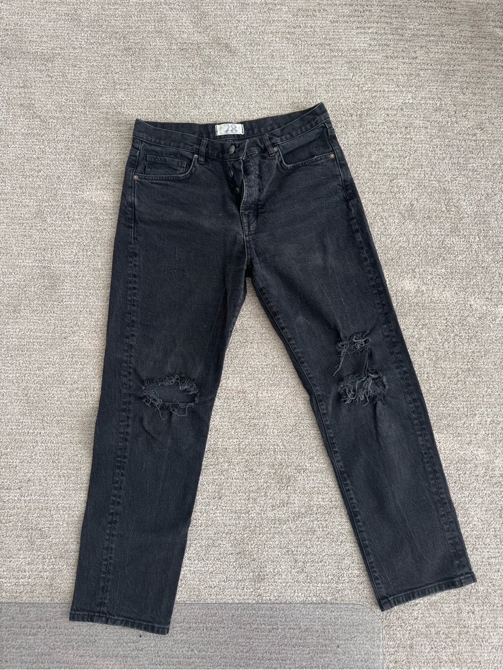 Free People Distressed Straight-Leg Jeans